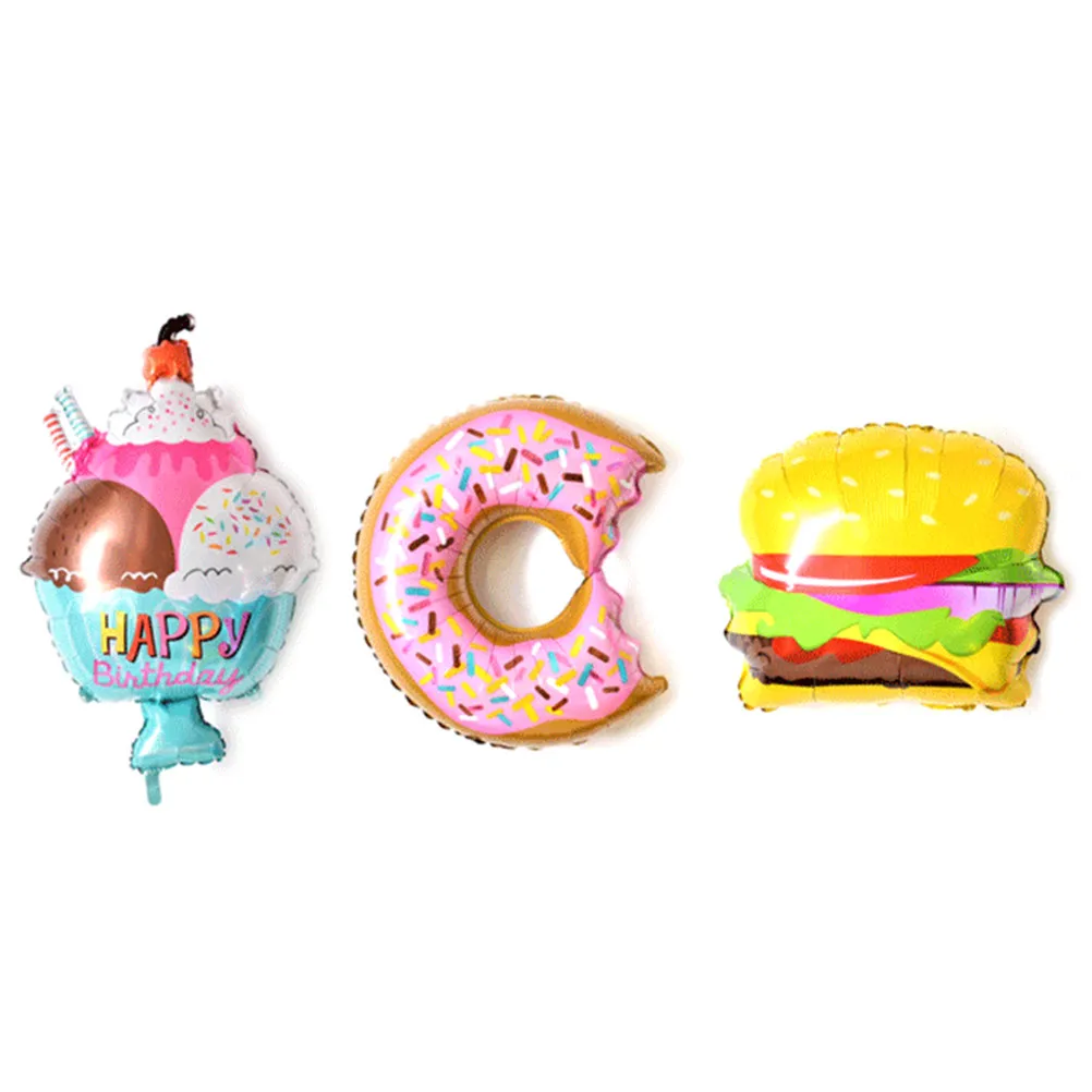 

Hamburger Shape Foil Balloons Happy Birthday Decoration Supplies Ice Cream Inflatable Air Balloons Kids Gifts Classic Toys