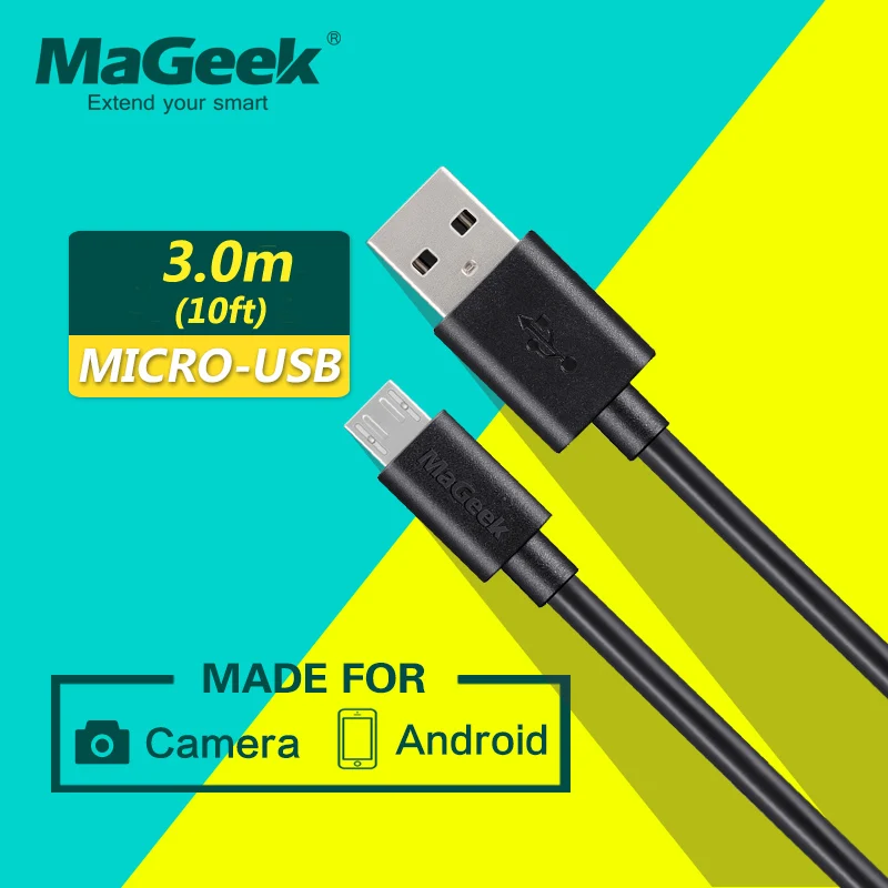  MaGeek 3.0m/10ft Super Long Micro USB Cable Fast Charge Mobile Phone Cables for Android Samsung Galaxy S7 S6 LG Huawei Xiaomi 