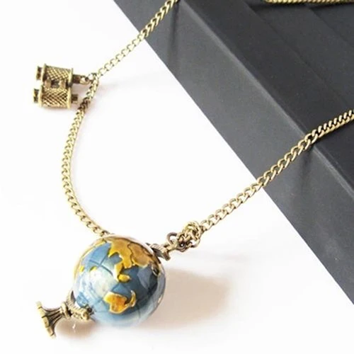 Женская винтажная подвеска в виде шара карты мира|long necklace|necklace worldworld necklace |