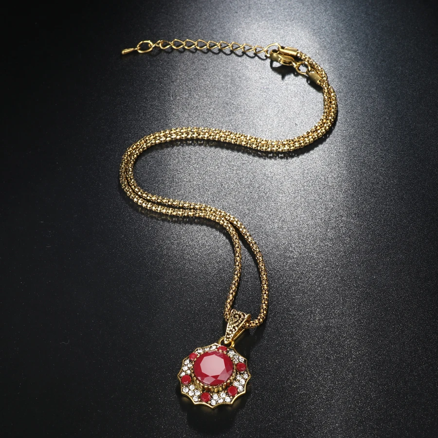Kinel, новинка, модное винтажное Ювелирное Украшение, очаровательное массивное ожерелье для женщин, Тибетский сплав, Черная смола, Кристальное ожерелье