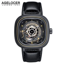 Agelocer Марка Relogio Masculino Часы 100% Коровьей Ремешок Для Часов Спорт Наручные Часы Мужчины Из Нержавеющей Стали Водонепроницаемый 50 М