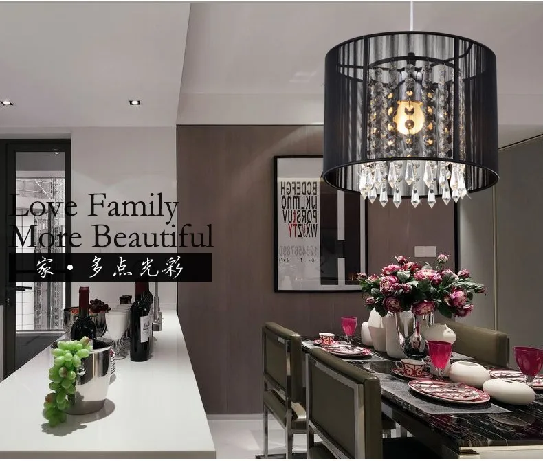 Lustres de Cristal Artesanal Moderno Minimalista Moda Pendurado Lâmpada Sala Estar Iluminação Restaurante Luz k9 4 China light fittings for sale Suppliers