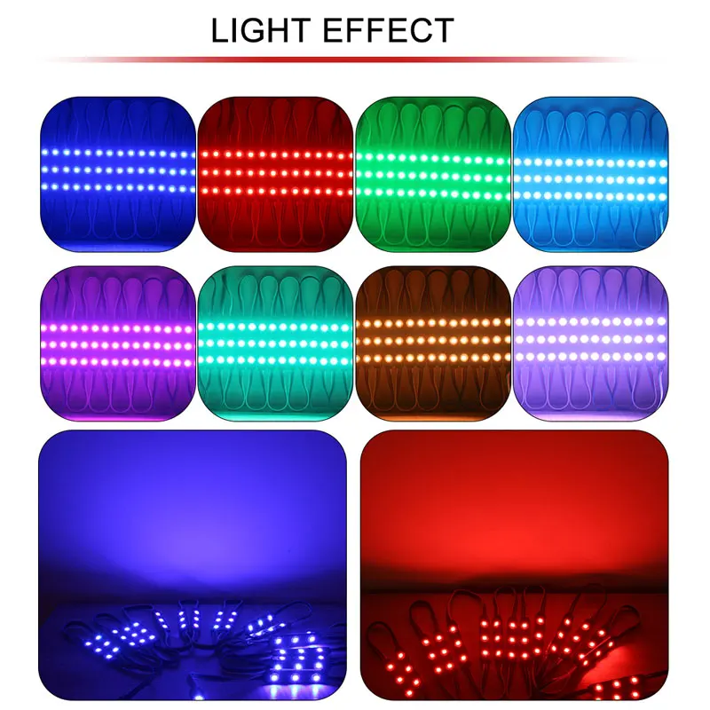 DC12V SMD 5050 IP65 Водонепроницаемый 20 шт./лот светодиодный модуль лампы RGB 3 светодиода