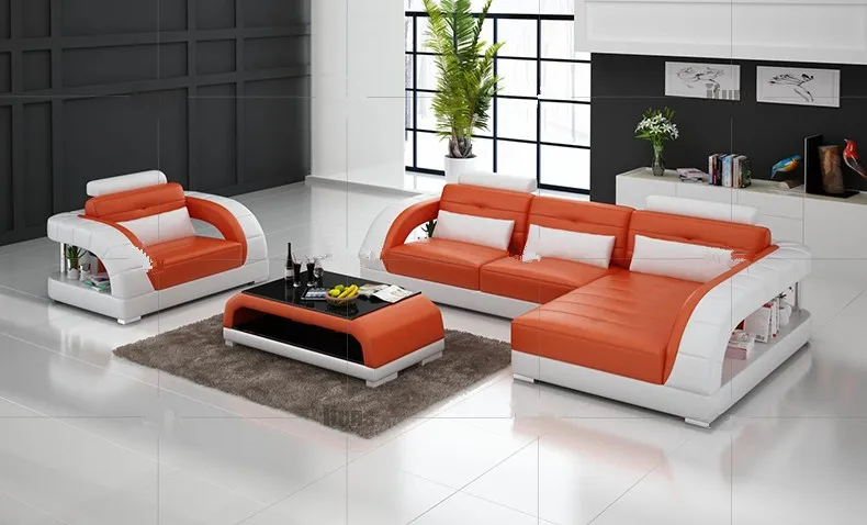 Modern sectional leather sofa for living room sofa L