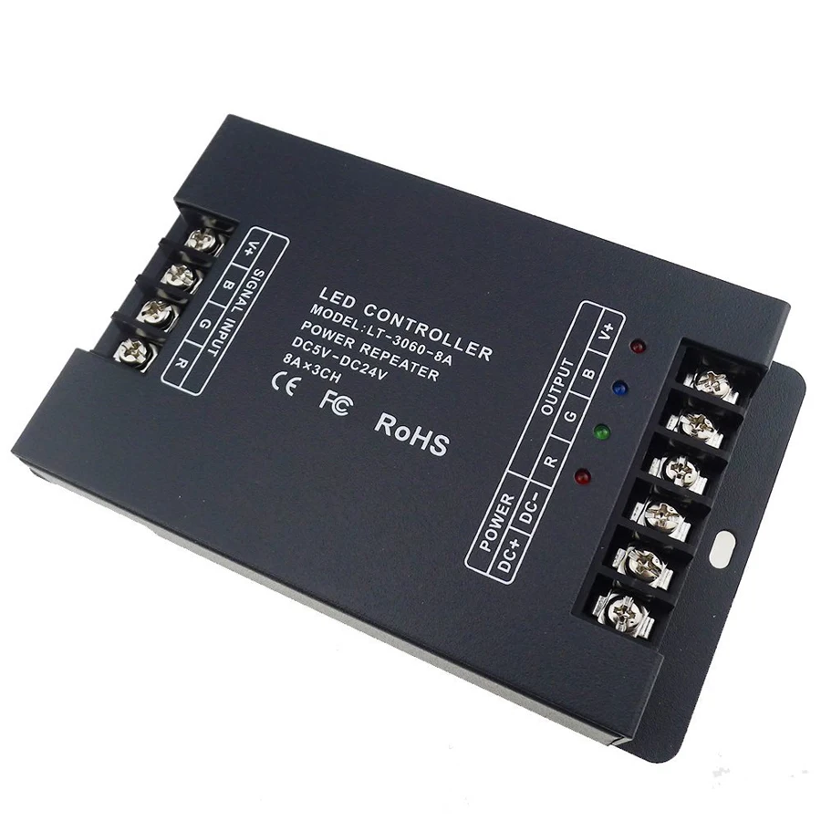 Free Shipping 12V 24V 24A CV Power Repeater Signal Amplifier 3channels 