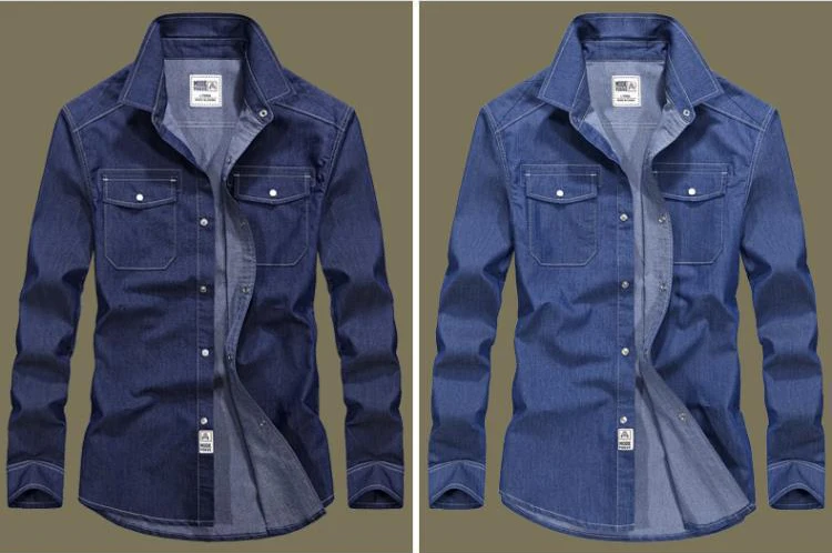 AFS джинсовая рубашка мужская джинсовая рубашка из чистого хлопка Camisas Para Hombre Военная рубашка плюс размер мужские рубашки Chemise Homme