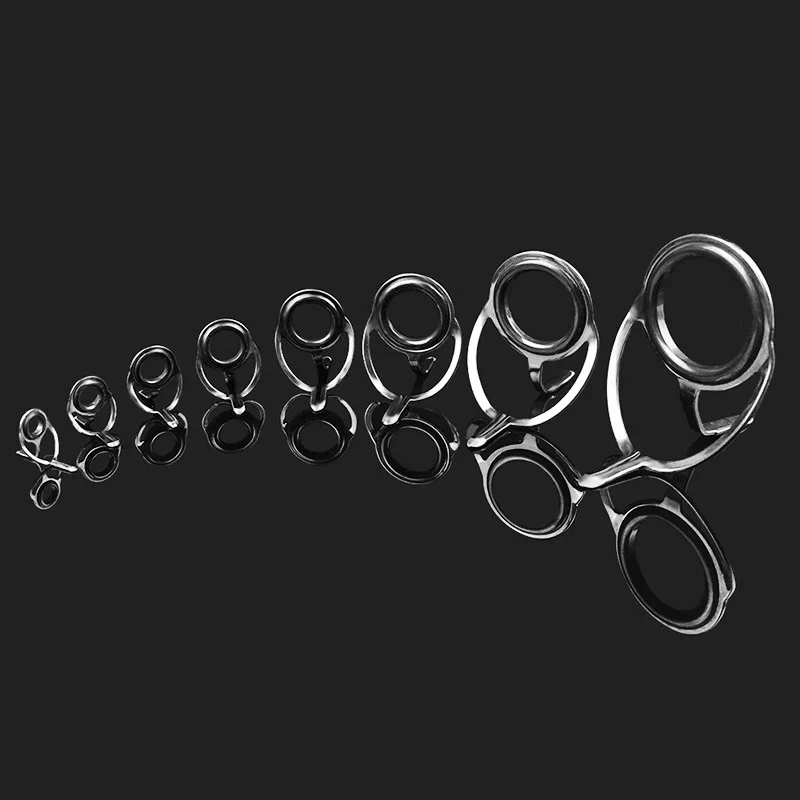 

40 Pcs Fishing Rod Guide Tips Set Repair Kit DIY Eye Rings Multi Sizes Steel Frames With Box EDF88