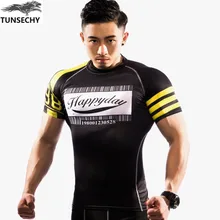 TUNSECHY brand boutique man short sleeve T shirt is tight t shirts for fitness fish 3D