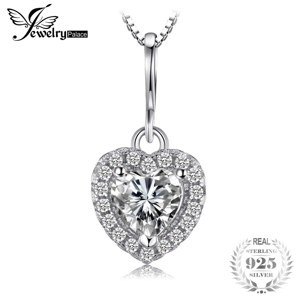 Jewelrypalace сердце любовь 0.6ct Solitaire Подвеска для Для женщин 925 стерлингов Серебряные