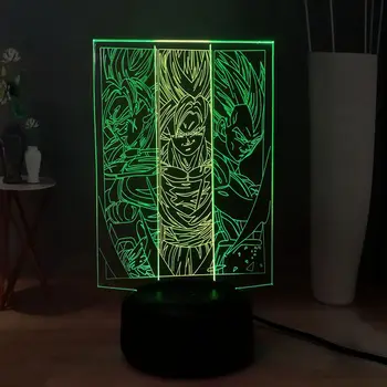 

2019 Dream Master Japanese Boy Comics Dragon Ball LED NIGHT LIGHT Super Saiyan God Goku USB Touch 3D Multicolored Lamp Kid Gift