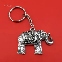 2016 New Hot Selling Women/Men’s Fashion Vintage Silver Cool Elephant Key Chains Key Rings Alloy Charms Gifts YSDY126 Wholesale