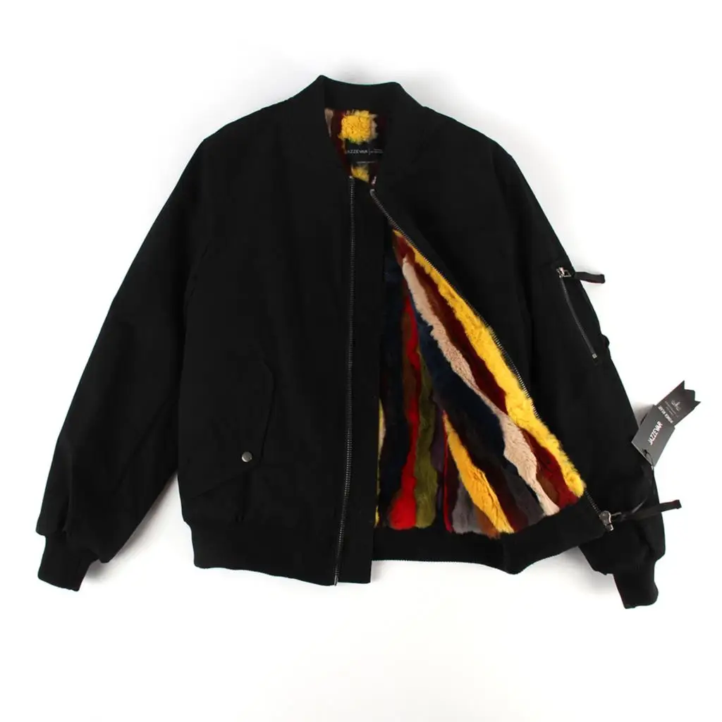 JAZZEVAR Новая осенне-зимняя куртка модная уличная куртка-бомбер для женщин базовый пиджак на змейке повседневная хлопковая верхняя одежда хорошего качества 86220