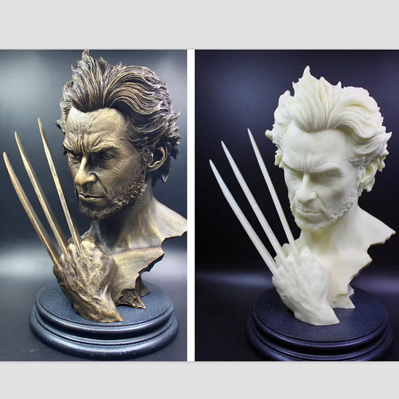 1230CM Super Hero Wolverine Bust Mode Hugh Jackman Resin Action Figure Toy Dolls Imitation Bronze WU593