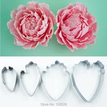 4 шт./компл. Помады Украшения Торта цветочные лепестки пиона резак Фондант формы Нержавеющая сталь Свадебный декор DIY украшения торта Инструменты