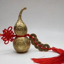 Chiński Fengshui Wu Lou Hu Lu miniaturas miedzi gurda Amulet mosiądz miedź akcesoria do dekoracji domu w stylu vintage