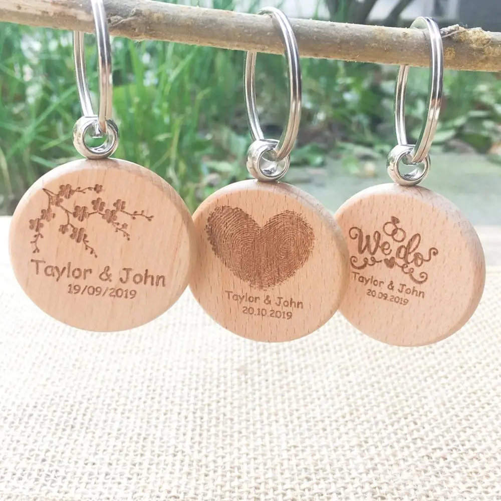 

1pcs Personalize name tag Keychain Engraved Wood Key chain Graduation gift Advertising promotion gifts wedding favors gifts