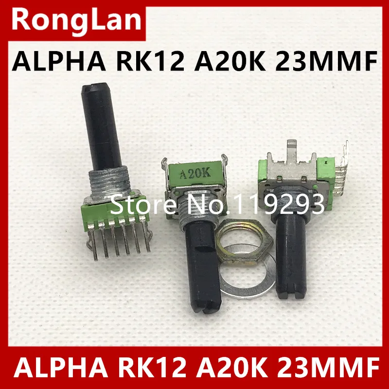 Potenciómetro A20K de Taiwán ALPHA RK12, eje de 23MM, 10 unids/lotepotentiometer a20ka20k
