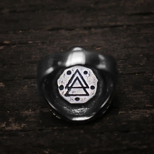 Bague viking corbeau rune