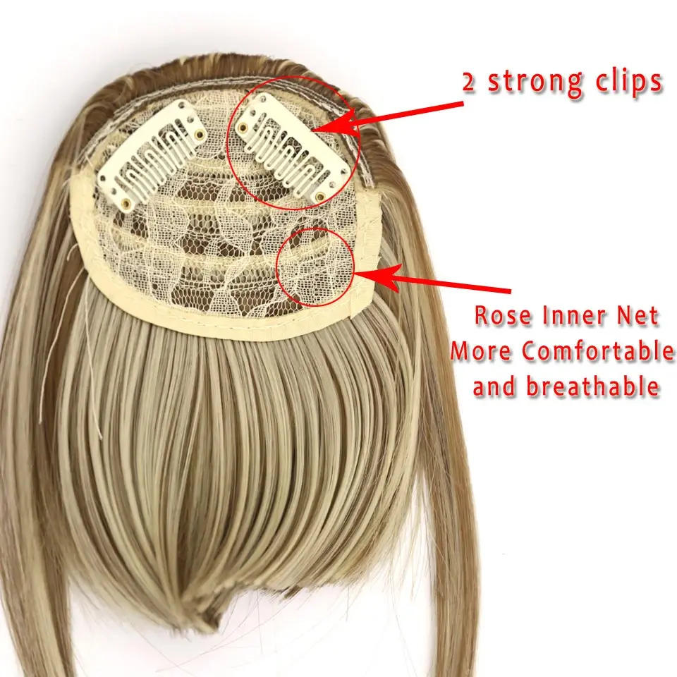 Hair Short Fringe Blonde Clip In Hair Bangs Hairpiece Heat Resistant Fake Bangs Hair Piece Natural Clip In Hair Extensions ALL