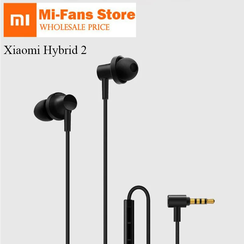 

2018 new Xiaomi Mi Hybrid 2 Earphone Circle Iron 2 Triple Unit Dual Dynamic Balanced Armature With Mic For Android iOS phone