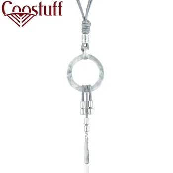 

Trendy Jewelry for Women Grey Long Necklace Silver Color Pendant Wholesale Fashion choker jewellery suspension gothic 2020 New