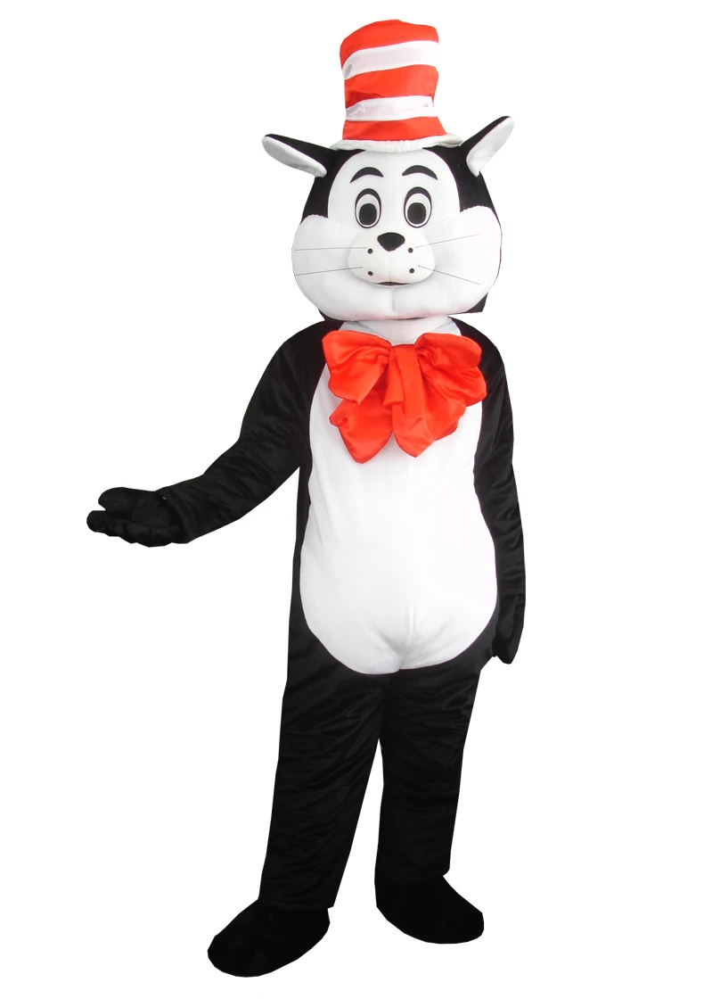 Seuss The Cat in The Hat Mascot Costumes Fancy Dress Halloween Party