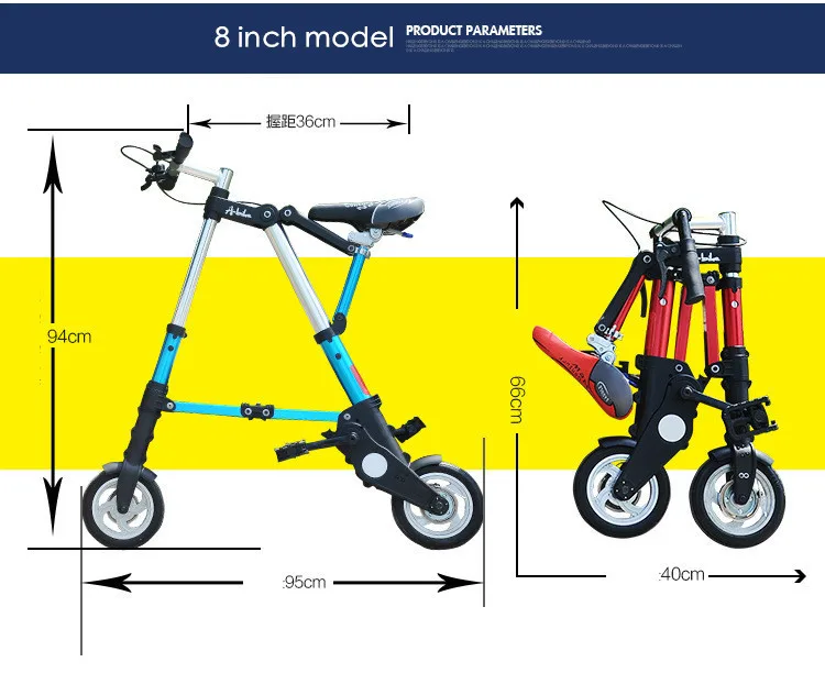 Discount New A-bike unisex 10 inch wheel mini ultra light folding bike subway transit vehicles road bicycle outdoor sports bicicleta 8
