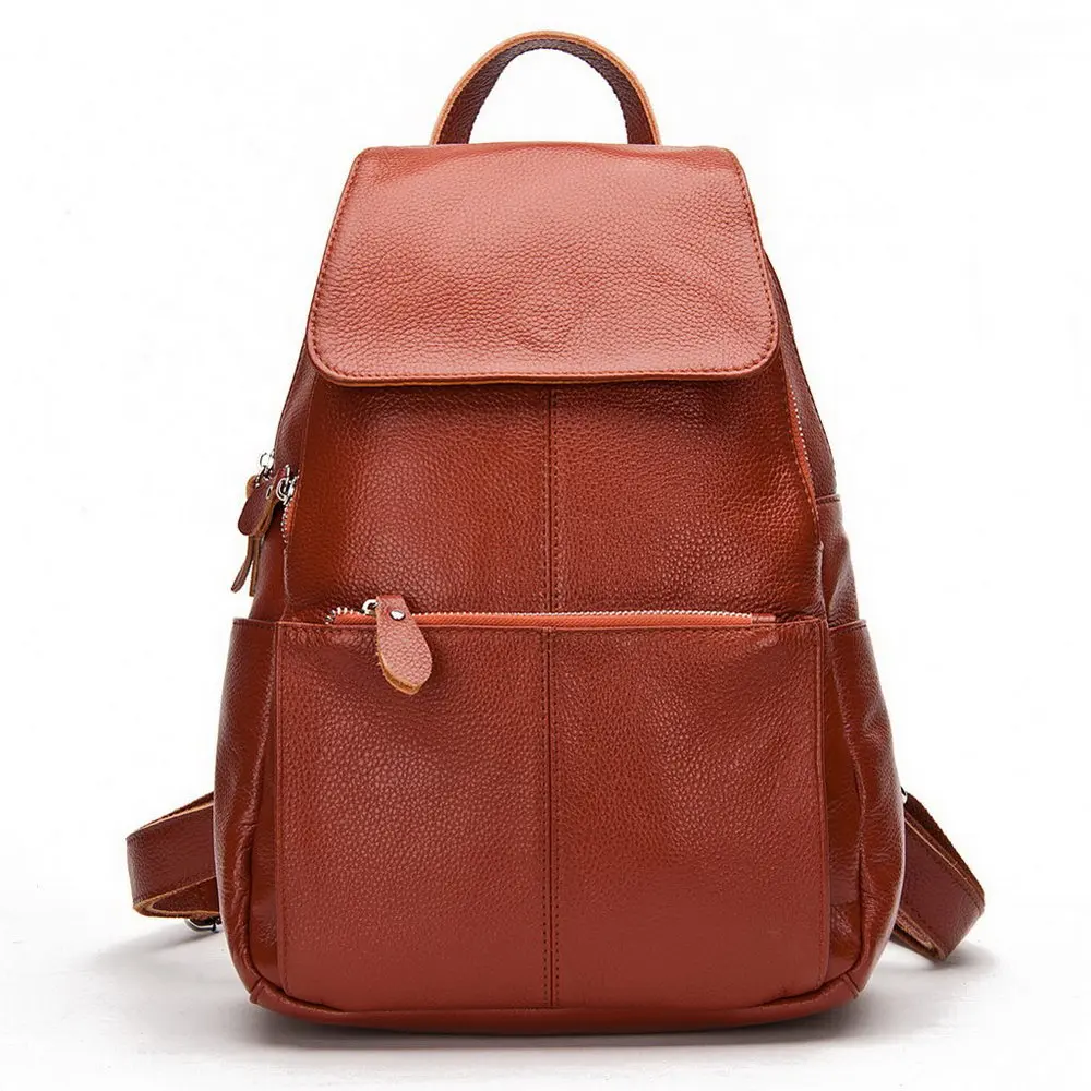 trendy sling bags 2022 HOT 100% Soft Genuine Cow Leather Cowhide Women's Female Top Layer Nature Cow Skin Girl School Book Shopping Bags Knapsack most stylish backpacks Stylish Backpacks