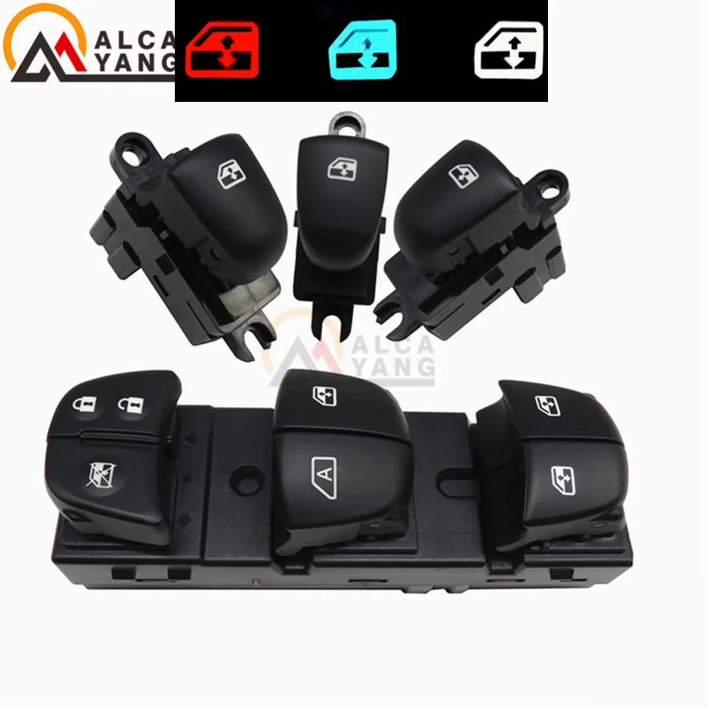 

1 Set/4PCS Window Lifter switch driver's side For Nissan Qashqai/Altima/Sylphy/Tiida/X-Trail Red / White / Ice Blue Light