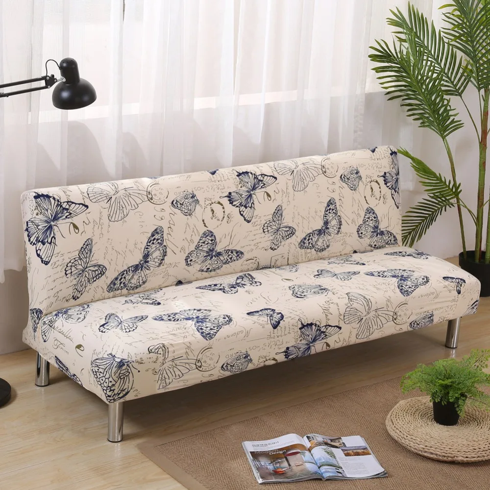 

Butterfly Print Stretch Sectional No armrests Sofa Covers for living room Polyester fabric Soft Slipcovers Elastic Couch Cover