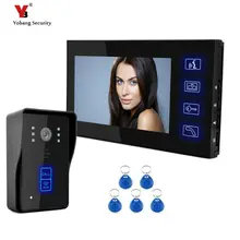 Yobang Security freeship 7″Video Intercom Doorbell Apartment Door Phone + 1 Monitors IR Camera for 1 Family + RFID Access System