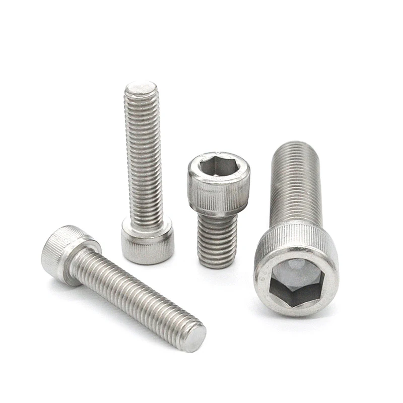 2Pcs M7 Stainless Steel Allen Screw Hex Socket Cap Knurled Head Screws Hexagon Bolts 10mm 50mm