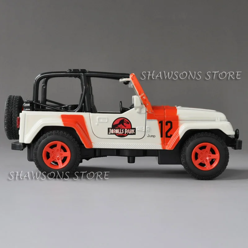 Литье под давлением Модель автомобиля игрушки 1:32 Jeep Wrangler оттяните назад звук и свет Юрского периода спасательный автомобиль