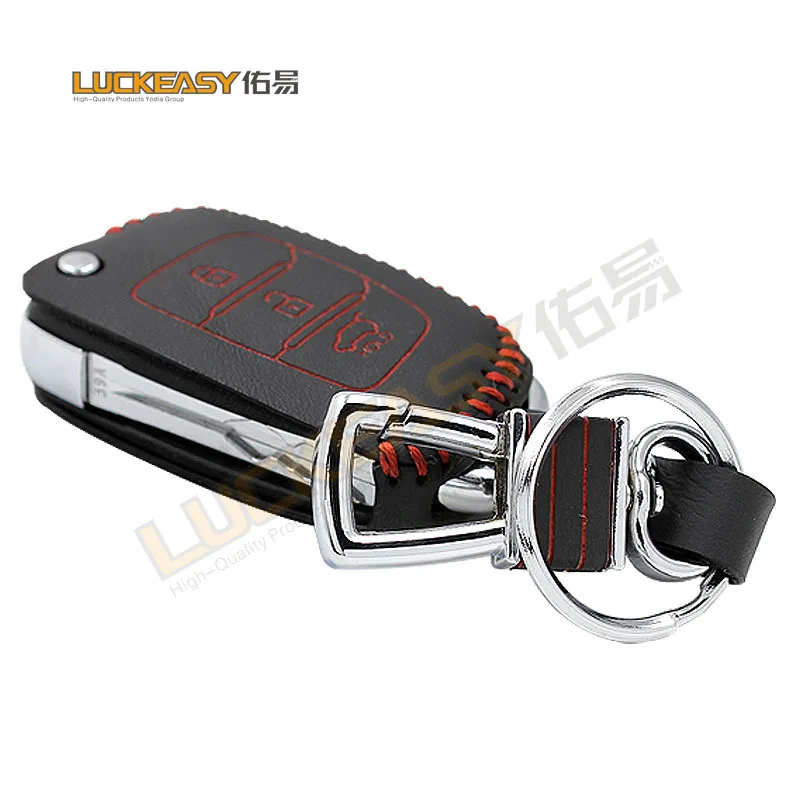 luckeasy for hyundai elantra 2017 mistral fold IX35 2013 shell car key case holder Kraft first layer cover key2a | Автомобили и
