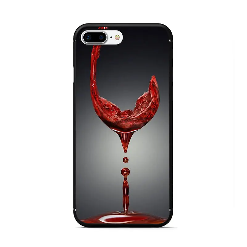 B9 Мягкий ТПУ чехол для телефона с изображением красного вина giass для iPhone 5 5S 6 6s 7 8 Plus X XR XS MAX - Цвет: B9