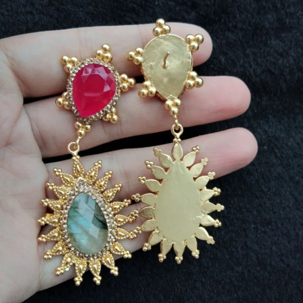 

5Pairs Pendientes Earrings for Women Luxury Nature Stone Drop Dangle Earrings Fashion Jewelry Women's Vintage Big Earings