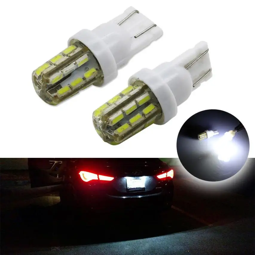 Auto led light 2x Xenon White 24 SMD T10 168 194 2825 LED Bulbs For Car