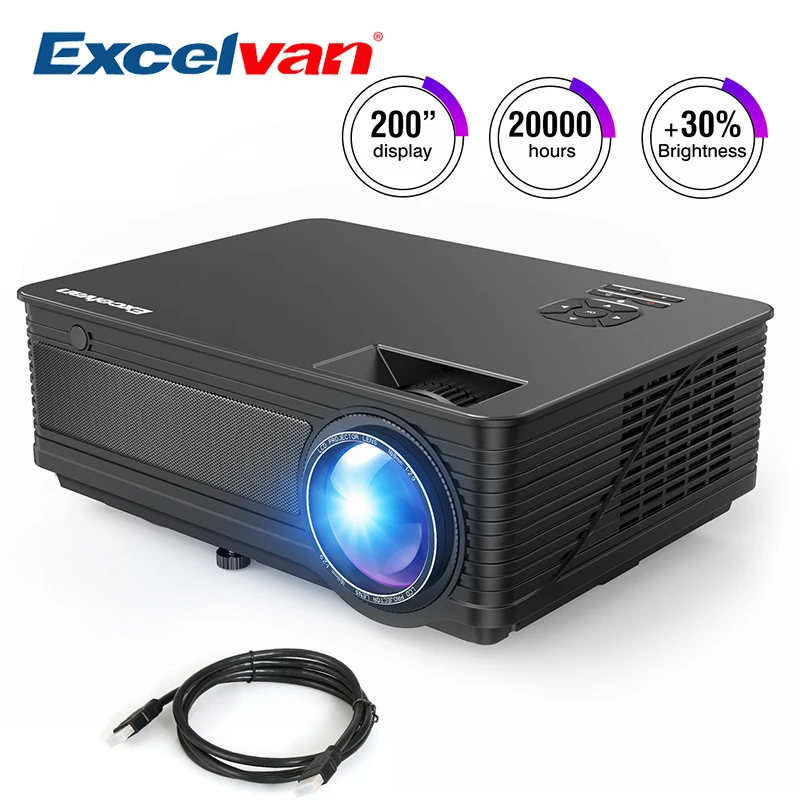 Excelvan M5 3500Lumen LED Full HD Projector Home Cinema TV 3D LCD Multimedia Video Game Projectors 1080P HDMI VGA Proyector
