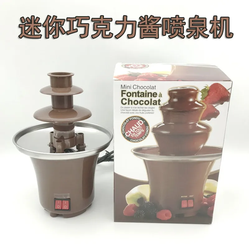 220 В 3 слоя мини шоколадные фондю мини шоколад водопад Maker машина с ЕС Разъем для дома на открытом воздухе Вечерние
