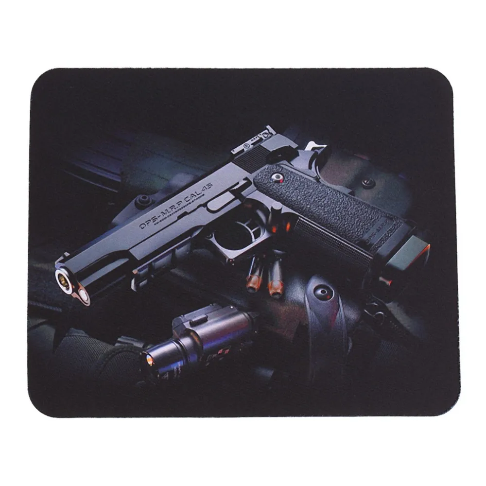 

Hot! Best Price Gun Picture Anti-Slip Laptop PC gaming Mice Pad Mat Mousepad For Optical Laser Mouse Radiation Protection Rubber