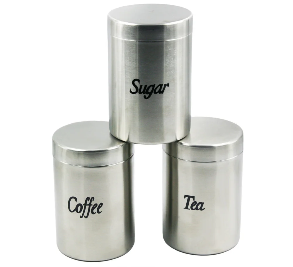 High Quality Stainless Steel Canister Coffee Tea Sugar Container High Quality Stainless Steel Canister Coffee Tea Sugar Container Set Free Shipping In Storage Bottles Jars From Home Garden On Aliexpress Alibaba