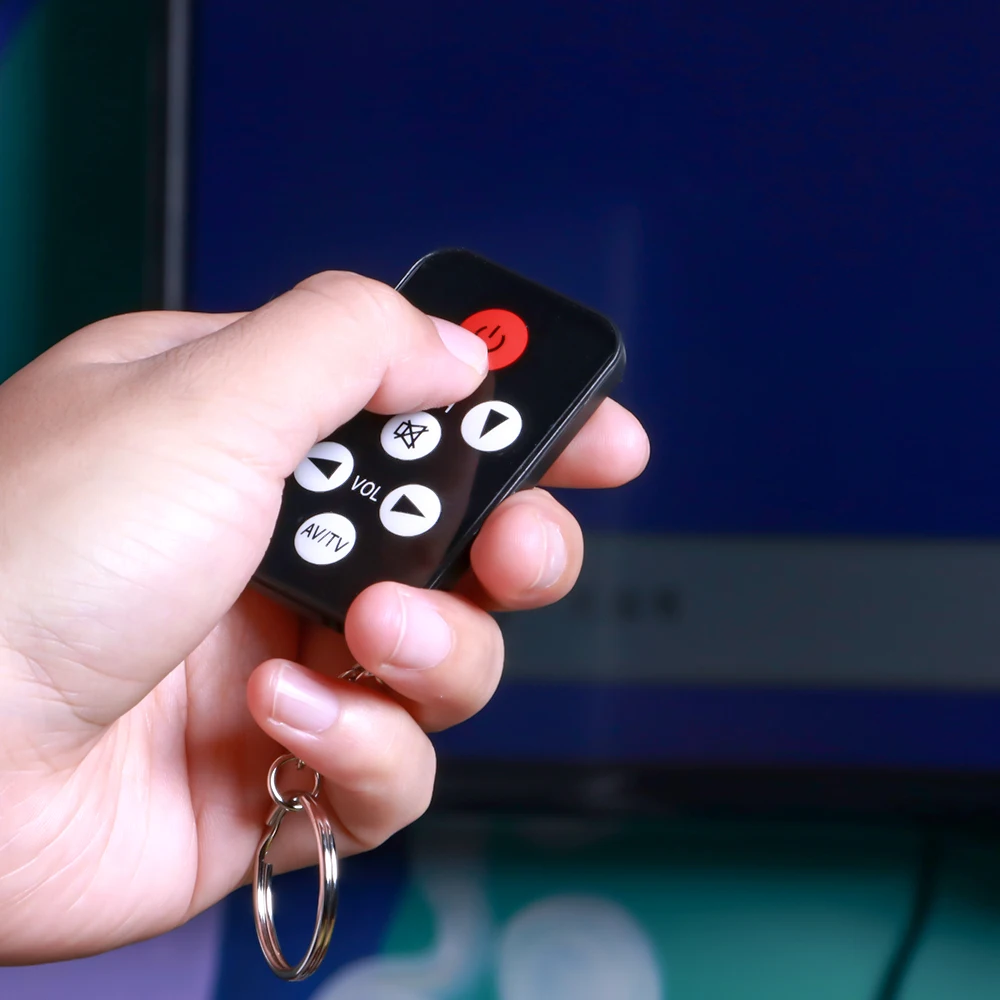 

Mini TV Remote Control Keychain Universal Infrared IR TV Set Key Ring 7 Keys Portable Television Controller Home TV Accessories