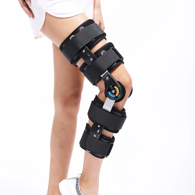 Hinged ROM Knee Brace | Stabilization Support for Torn Meniscus, Post Op,  ACL Tear Injury, Sprain, OA