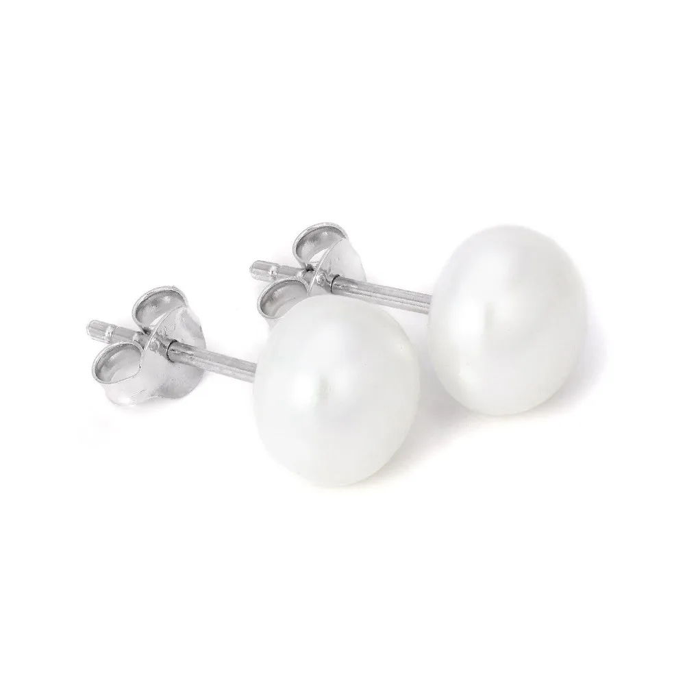 1 шт. серьги из серебра с пресноводным жемчугом 7 8 мм|freshwater black pearls earings|natural pearl