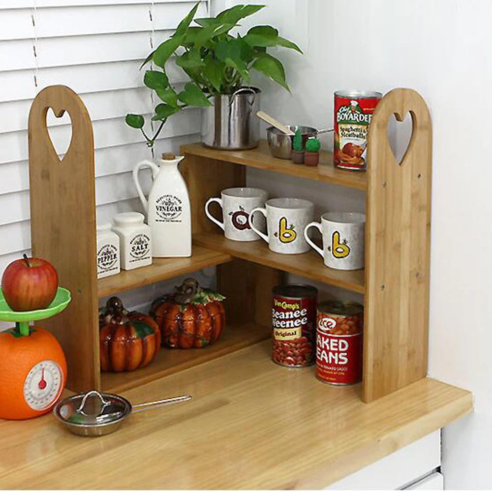  A1 Kitchen multifunctional seasoning rack simple bamboo racks kitchen storage shelf dish storage ra - 32910013939