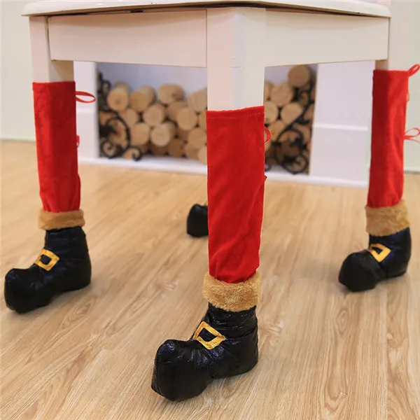 Рождественские ножки для стола, чехлы для стула, рождественские украшения для дома, Забавный стол, ужин, Рождественская шапка, Чехол для стула, год - Цвет: Цвет: желтый