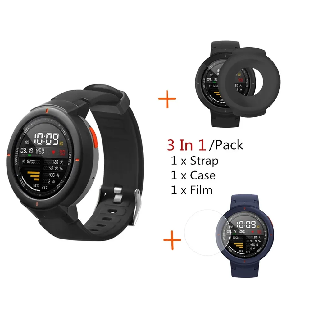 Ouhaobin силиконовый ремешок для Huami Amazfit Verge с защитой экрана спортивный силиконовый ремешок для часов чехол Прямая поставка 405#2
