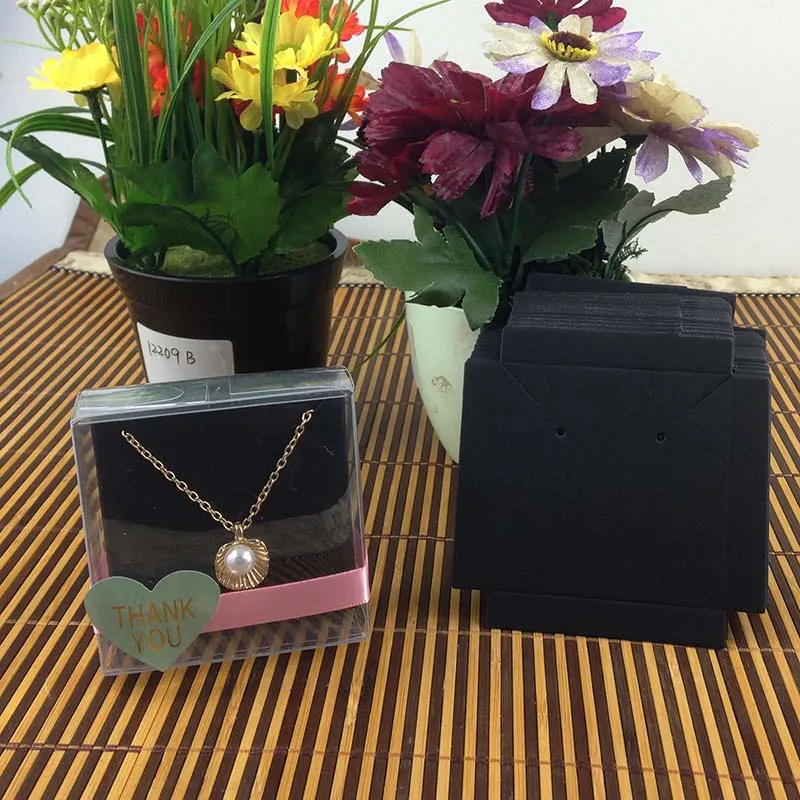 1Lot-50-box-50-pcs-inner-Card-65x65x30mm-White-Black-Kraft-Necklace-Earring-BOX-BOXEarring-Necklace