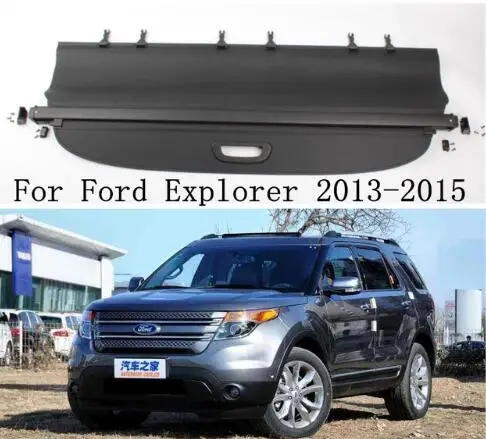 

High Qualit Car Rear Trunk Cargo Cover Security Shield Screen shade Fit For Ford explorer 2013 2014 2015 Black,Beige BY EMS