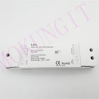 

5A*4CH 12-36VDC CV 0/1-10V Dimming Driver L4-L 4 in and 4 out Constant voltage dimmer driver Dimming Driver for Engineering